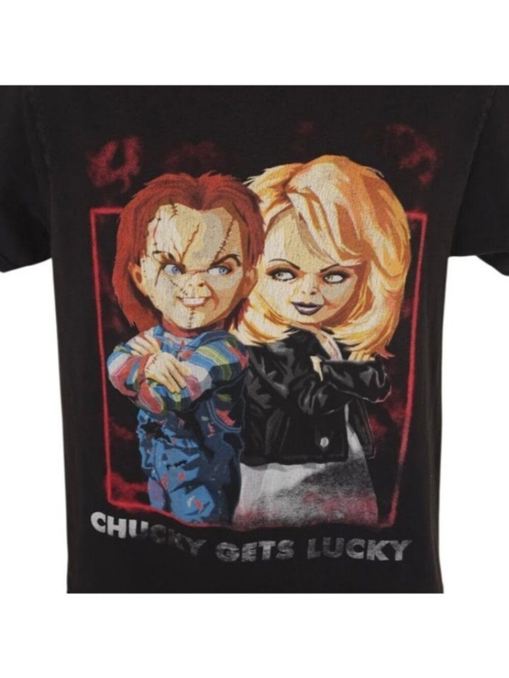 Chucky Gets Lucky T Shirt Mens Size Medium Black Tiffany Childs Play Movie